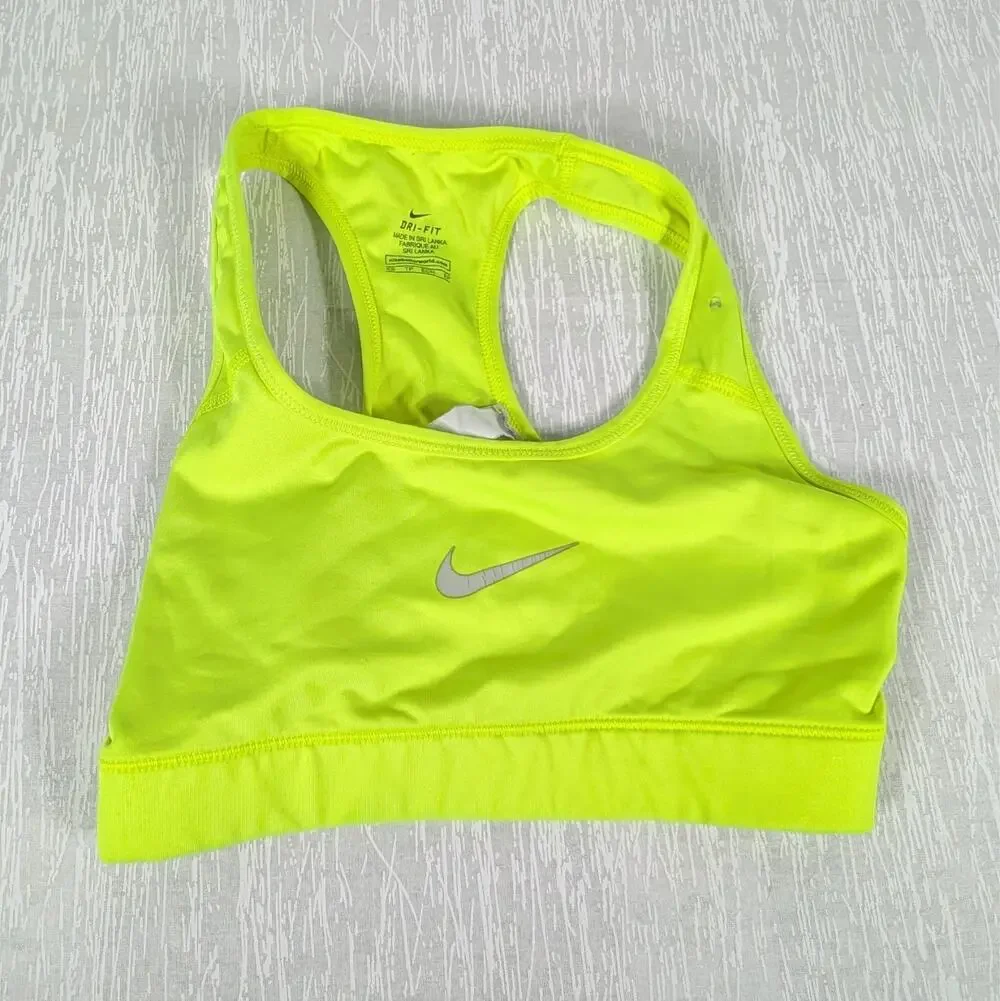 Nike Dri Fit Sports Bra Womens Extra Small Yellow